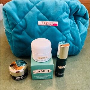 La Mer Skincare Collection with Teal Quilted Bag